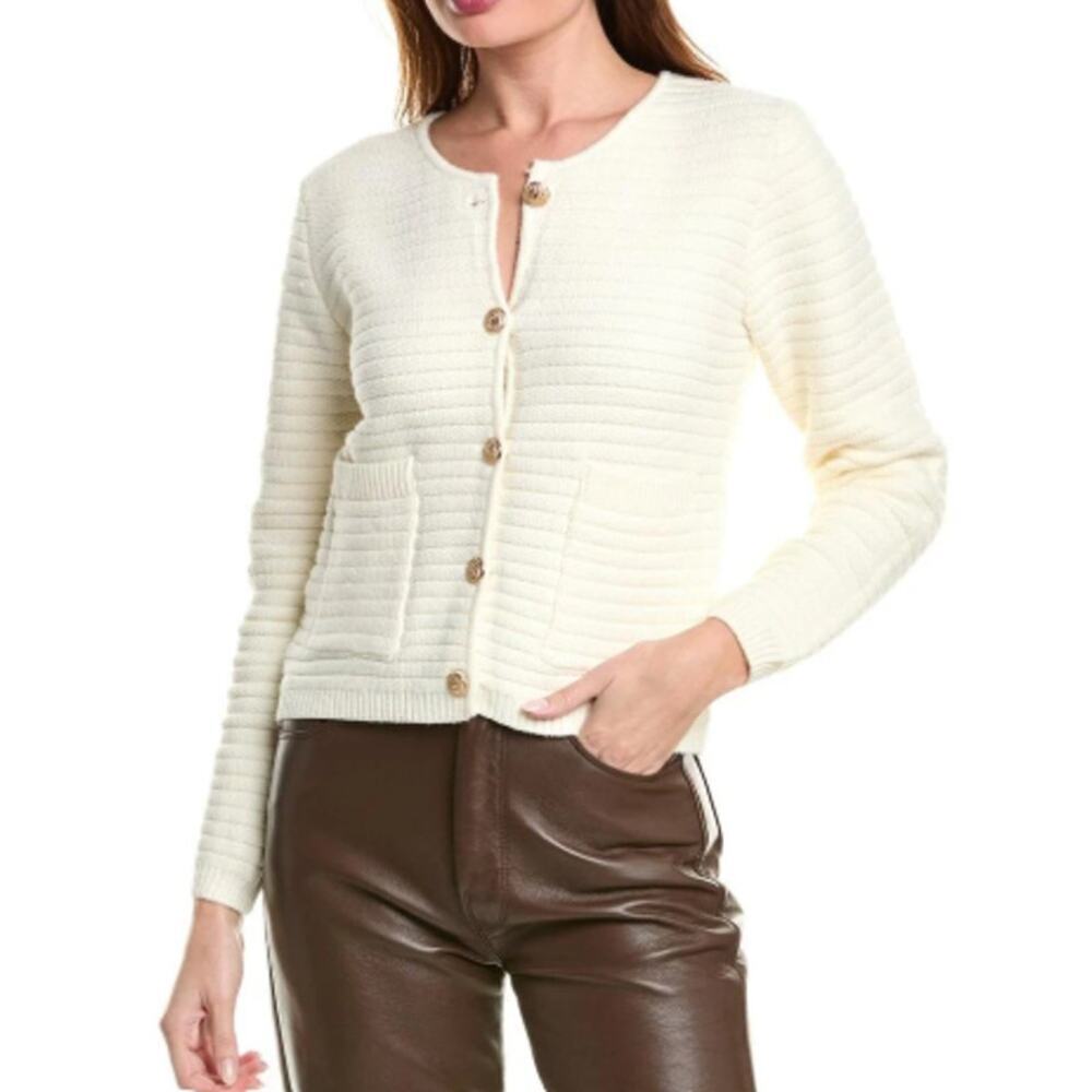 Oliver.O Cardigan Chunky Cable Knit Sweater Open Front Womens Medium NWT